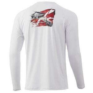NWT Huk Performance Fishing Shirt Long Sleeves White XXL KC Dinner Dive Outdoor
